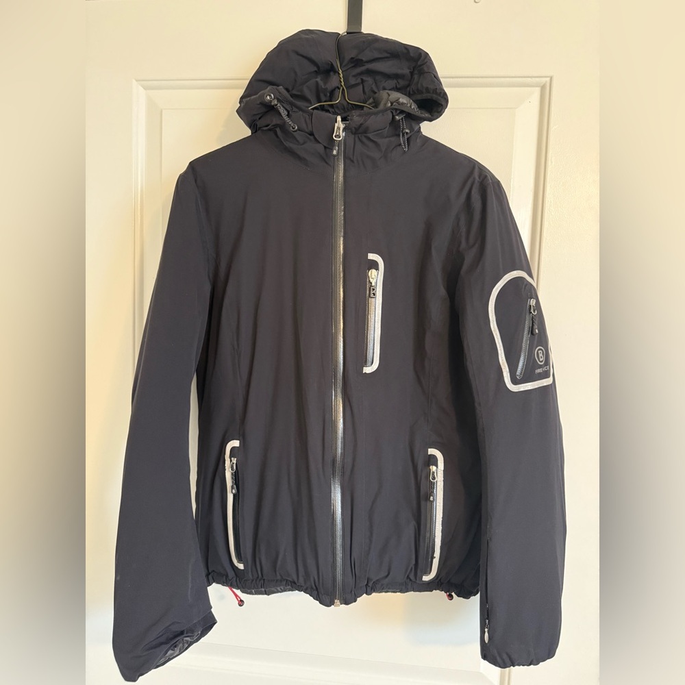 Bogner Dark Gray Puffer Jacket with White Accents